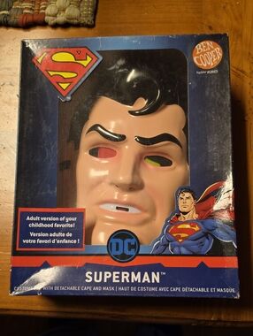 DC Superman Mask And Cape in Flesh Tone with Black Hair